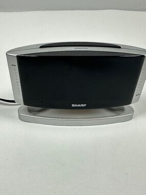 Sharp SPC033 LED Digital Alarm Clock 90 Degree Swiveling Base Plug In & Battery